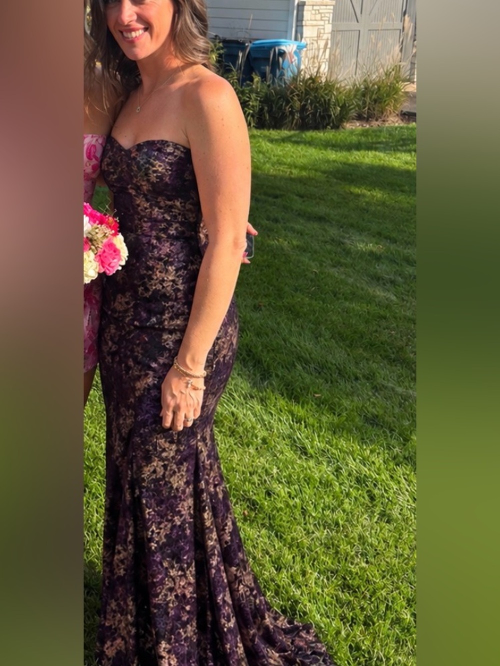 Laundry by Shelli Segal Floral Strapless Maxi Dress in Purple - Picture 3 of 8